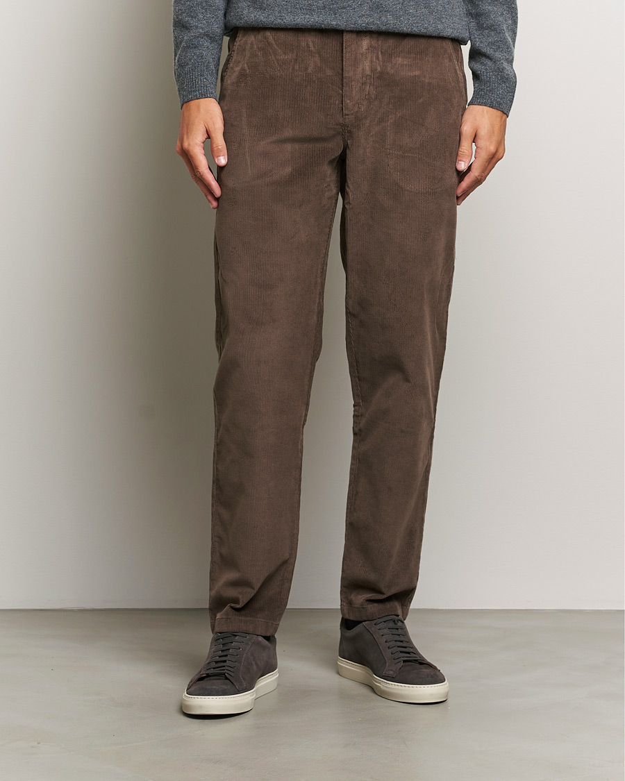 Uomini | KnowledgeCotton Apparel | KnowledgeCotton Apparel | Chuck Regular Cord Trousers Chocolate