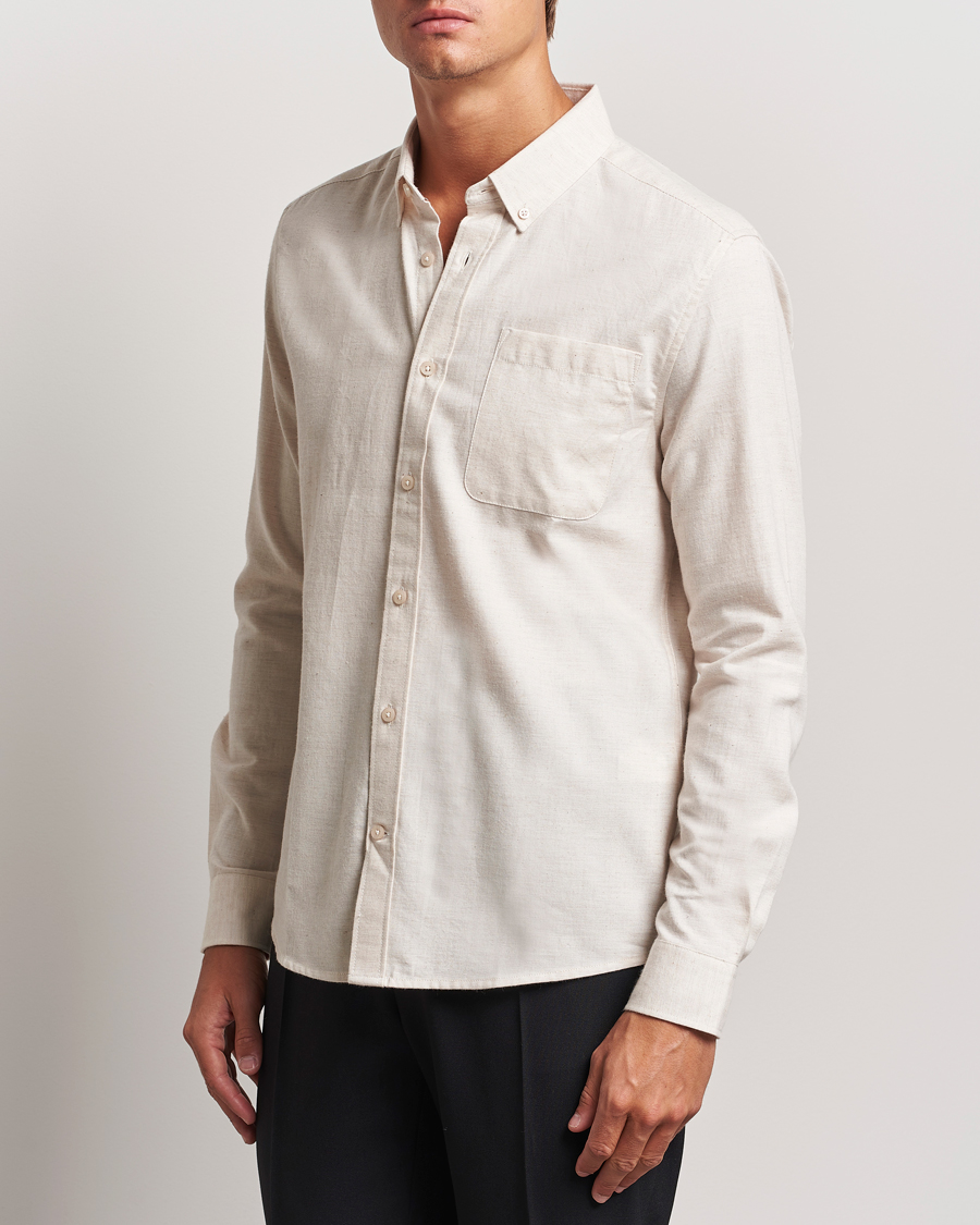 Uomini |  | KnowledgeCotton Apparel | Regular Fit Melange Flannel Shirt Beige