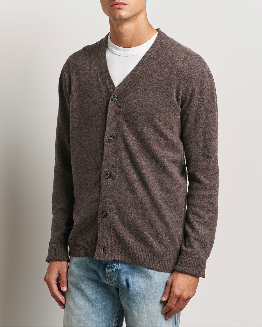 Uomini | KnowledgeCotton Apparel | KnowledgeCotton Apparel | Lambswool Cardigan Brown