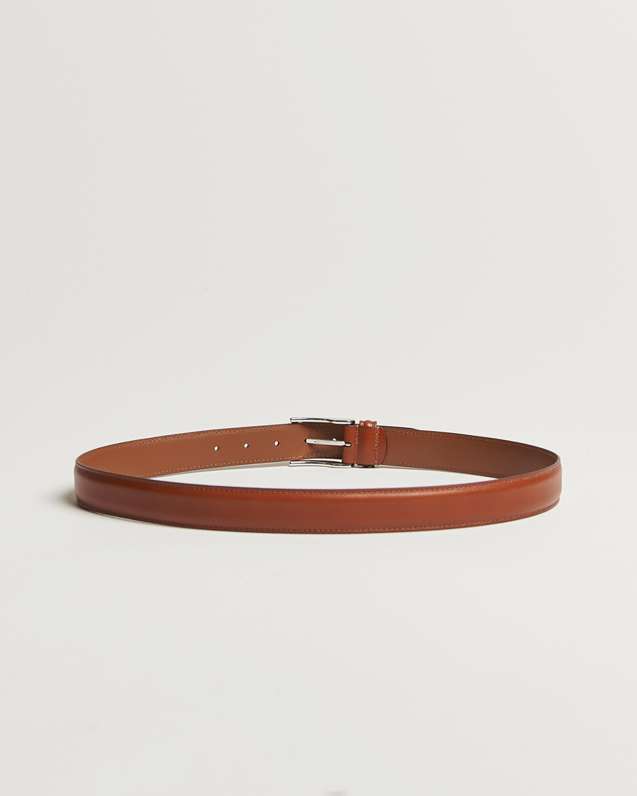 Uomini | Anderson's | Anderson\'s | Leather Suit Belt 3 cm Light Brown