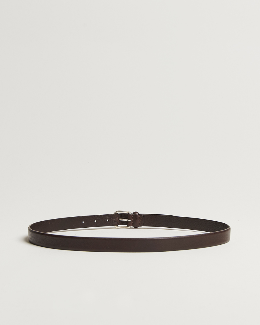 Uomini | Accessori | Anderson\'s | Grained Leather Belt 2,5 cm Dark Brown