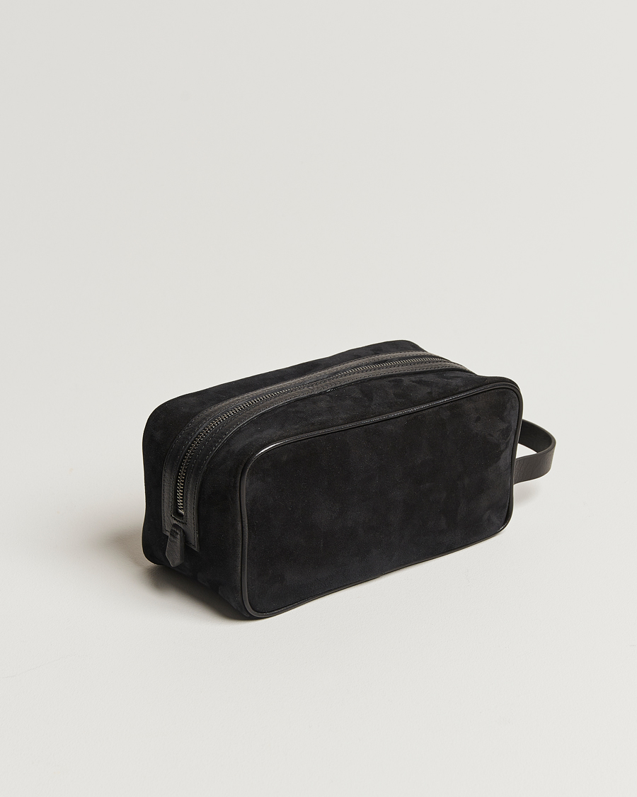 Uomini | Borse per il bucato | Anderson\'s | Suede Washbag Black