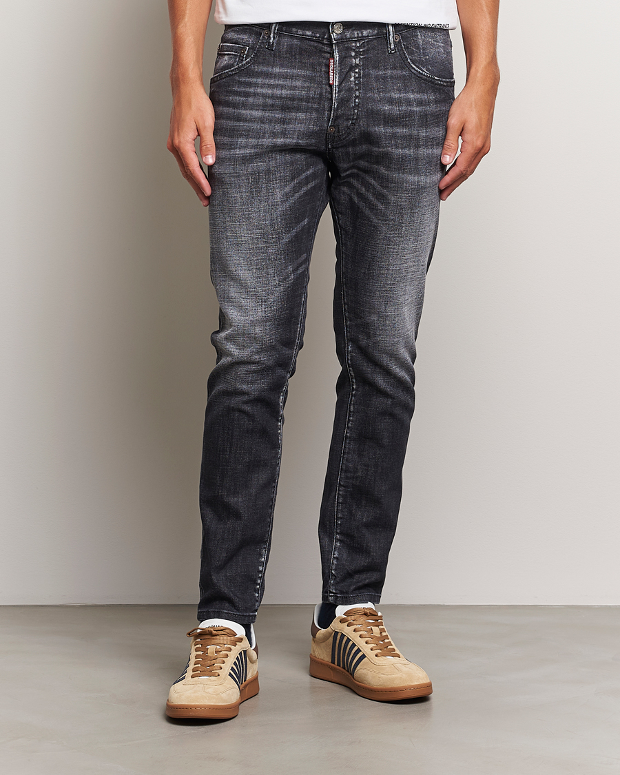 Uomini | Slim fit | Dsquared2 | Skater Jeans Washed Black