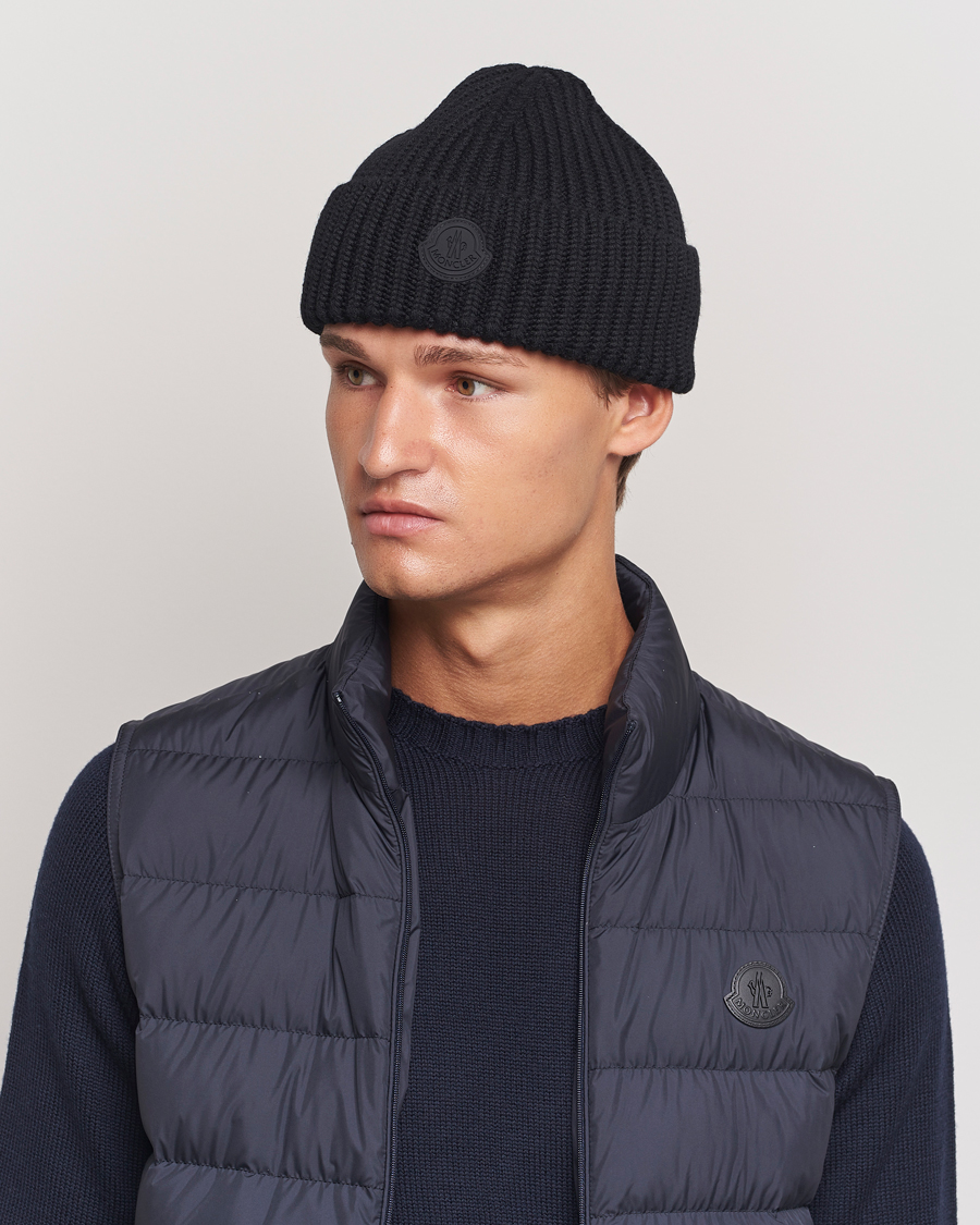 Uomini | Berretti invernali | Moncler | Tonal Logo Beanie Black