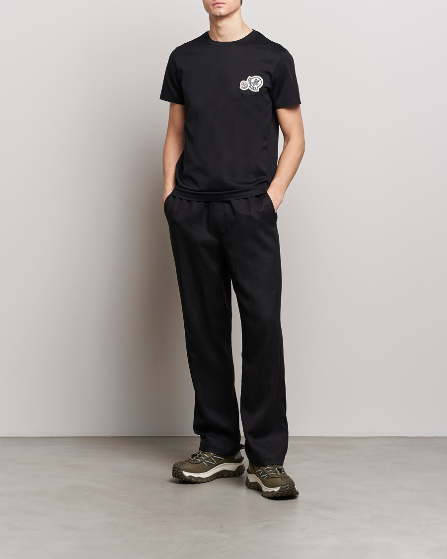 Uomini | Magliette nere | Moncler | Double Logo T-Shirt Black