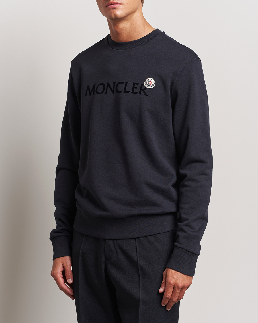 Uomini |  | Moncler | Lettering Logo Sweatshirt Navy