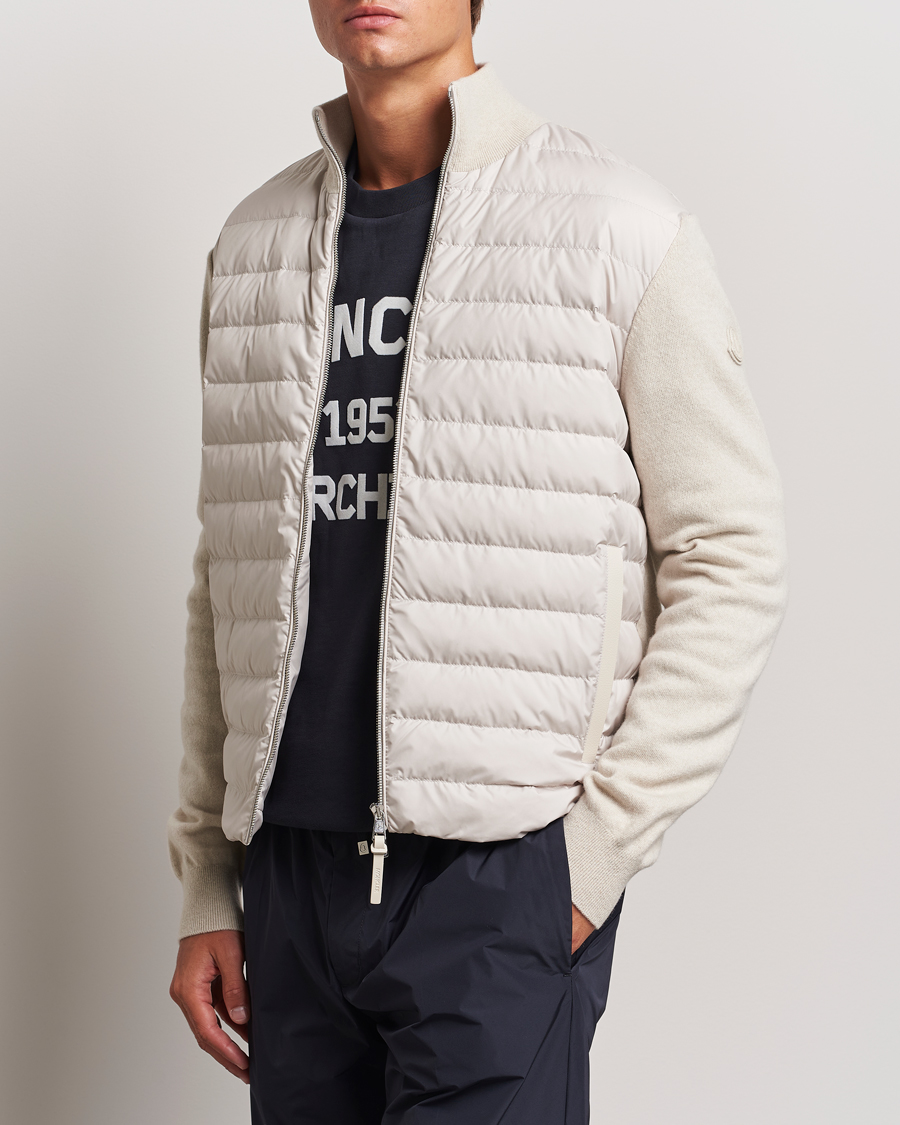 Uomini | Full-zip | Moncler | Full Zip Padded Cardigan Off White