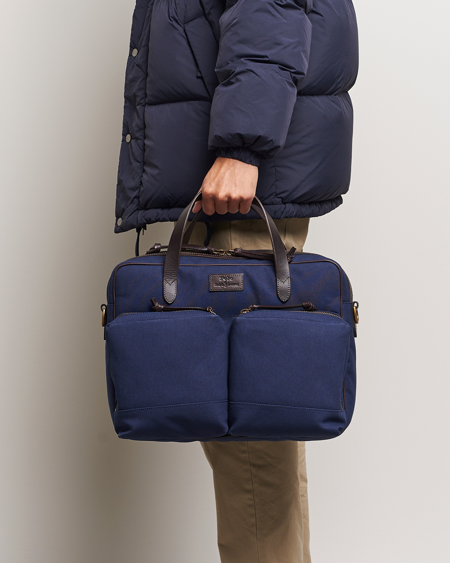 Uomini |  | Polo Ralph Lauren | Commuter Canvas Messenger Bag Newport Navy/Dk Brown