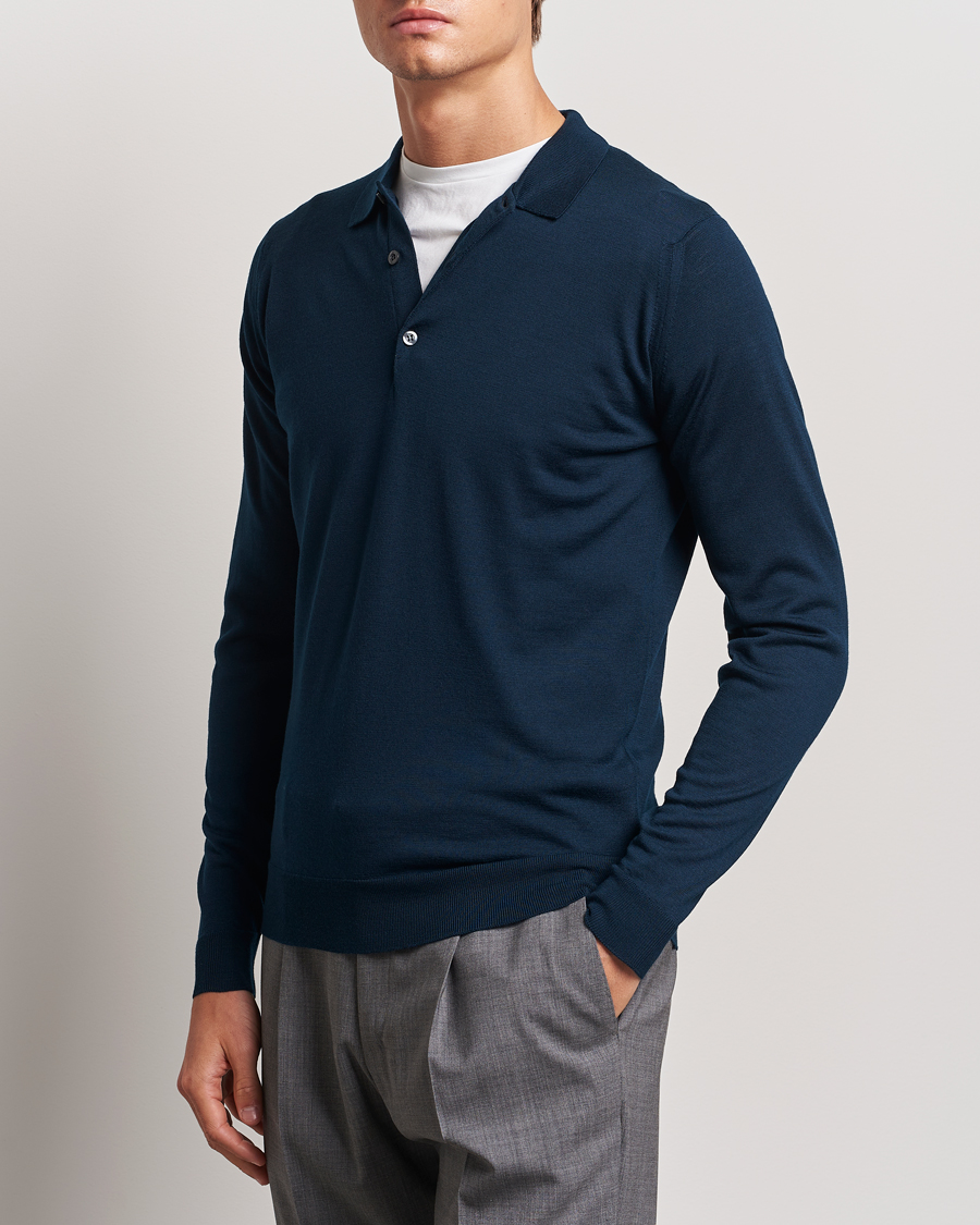 Uomini | John Smedley | John Smedley | Belper Extra Fine Merino Polo Pullover Orion Green