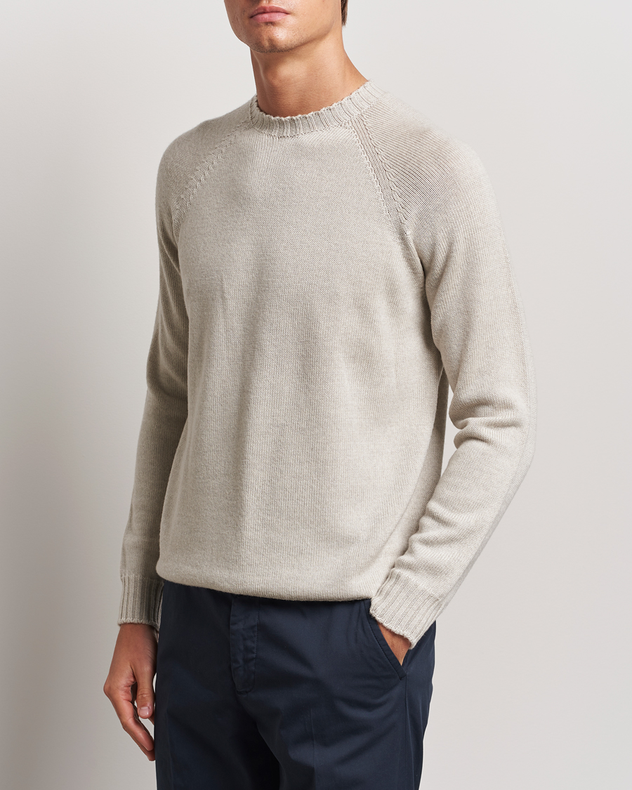 Uomini |  | John Smedley | Denver Extra Fine Merino Crew Neck Grey Fleece