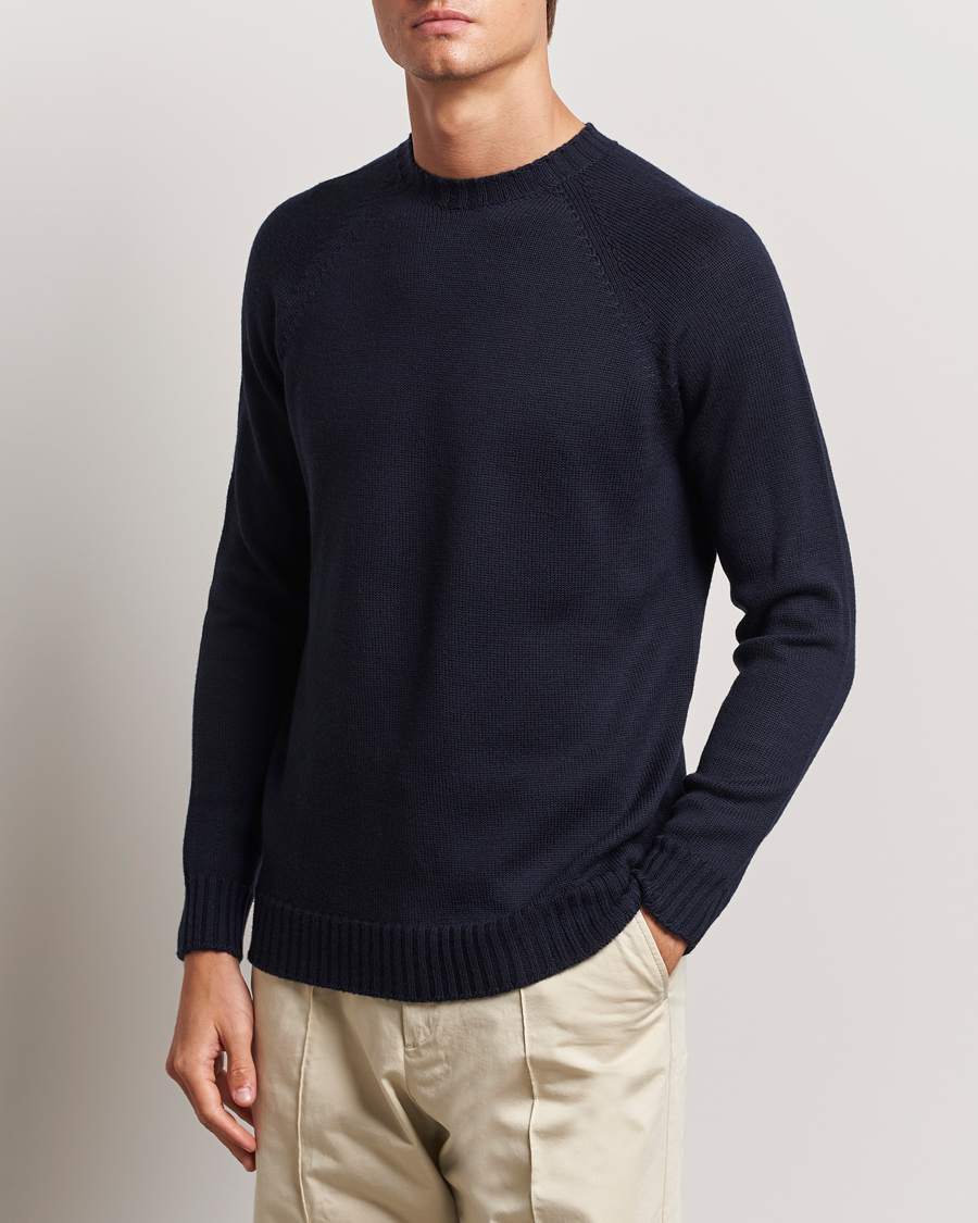 Uomini |  | John Smedley | Denver Extra Fine Merino Crew Neck Midnight