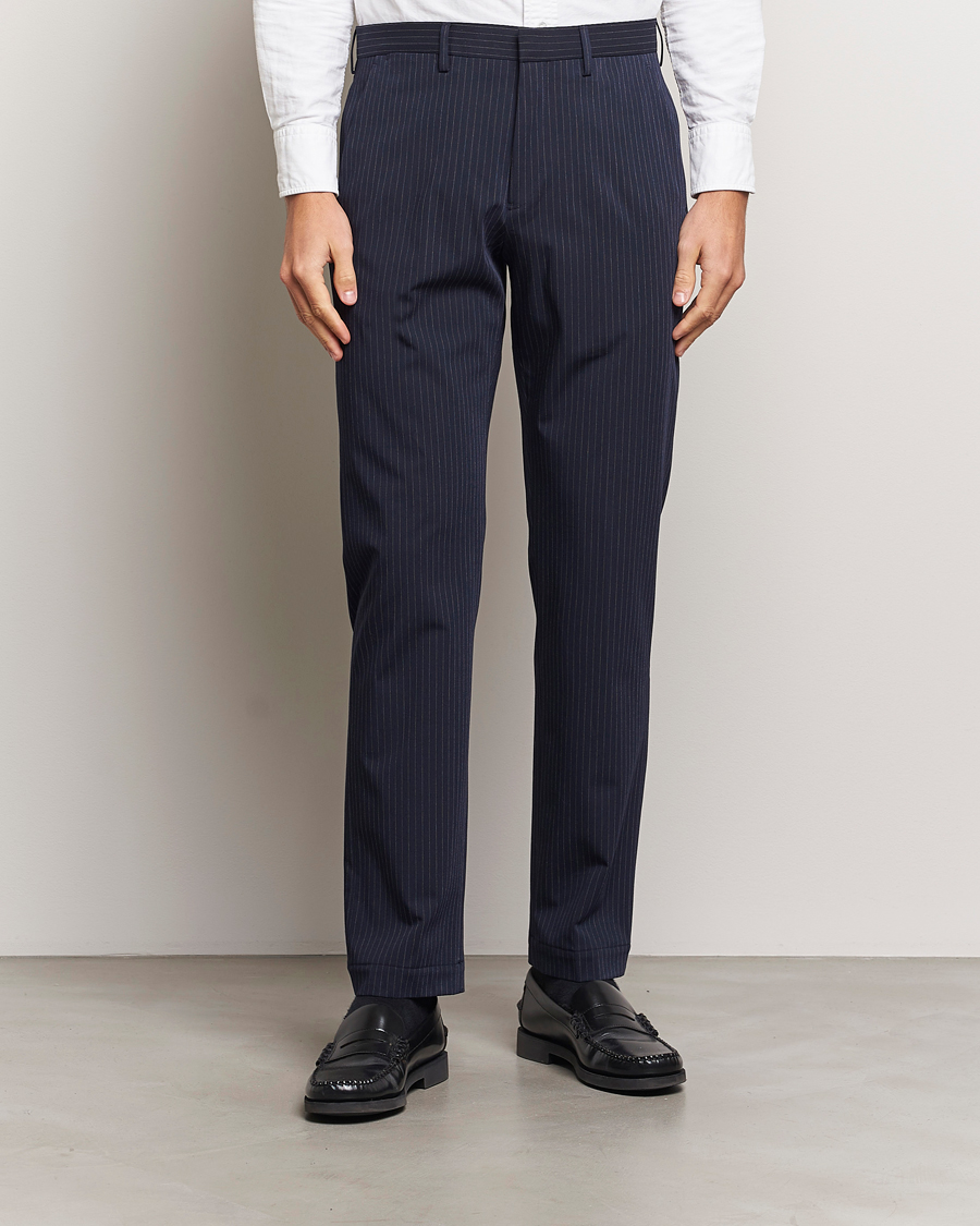 Uomini |  | Polo Ralph Lauren | Straight Fit Hudson Pinstripe Pants Navy