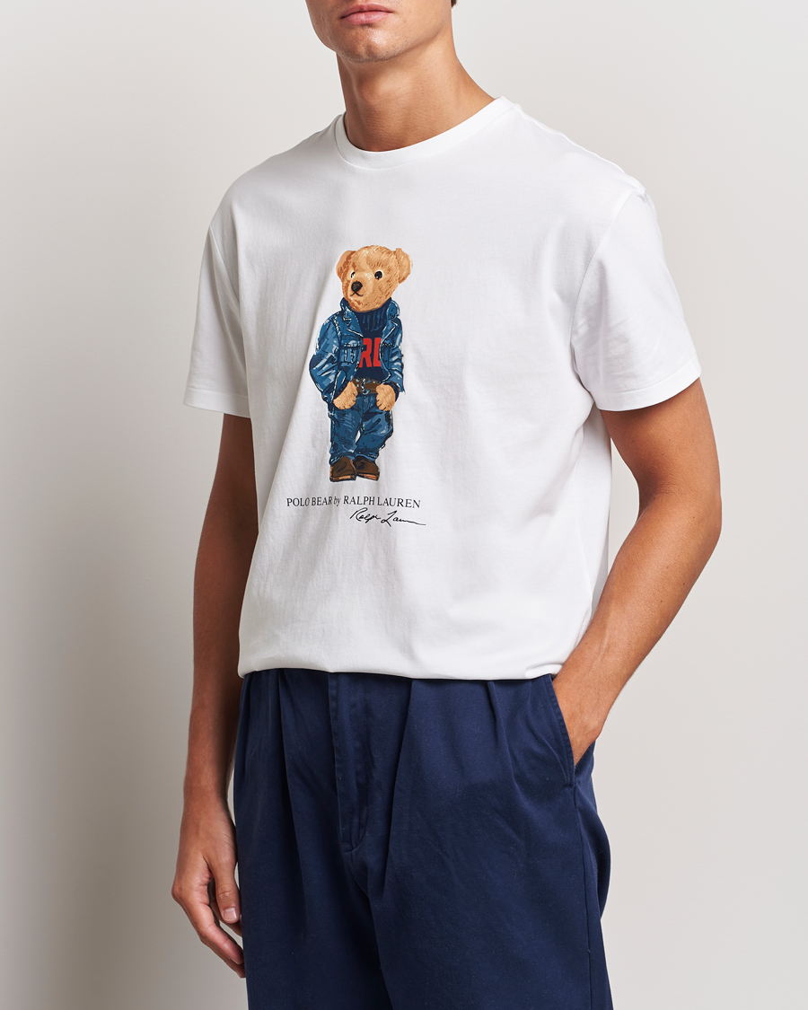 Uomini |  | Polo Ralph Lauren | Crew Neck T-Shirt White Denim Bear