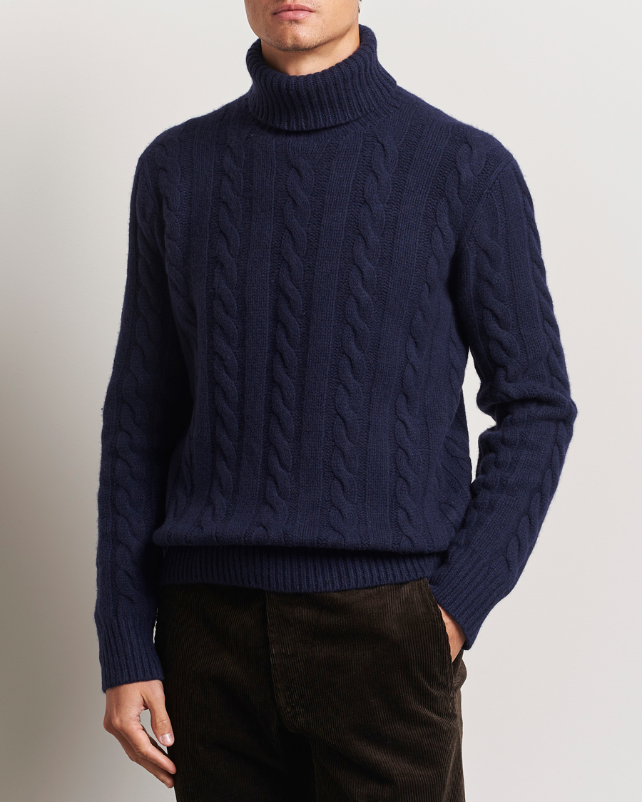 Uomini |  | Polo Ralph Lauren | Wool/Cashmere Cable Rollneck Hunter Navy