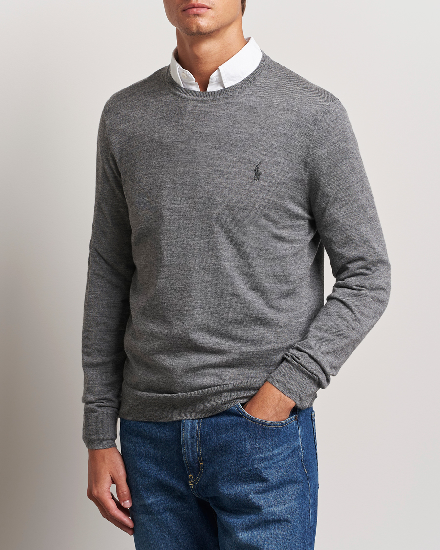 Uomini |  | Polo Ralph Lauren | Merino Crew Neck Pullover Fawn Grey Heather