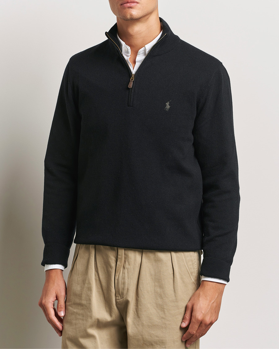 Uomini | Preppy Authentic | Polo Ralph Lauren | Merino Half-Zip Sweater Polo Black