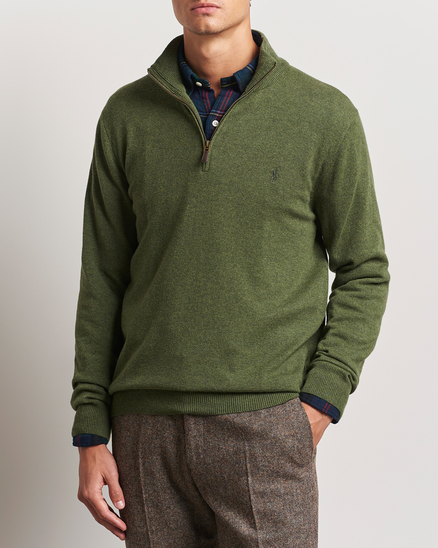 Uomini |  | Polo Ralph Lauren | Merino Half-Zip Sweater Classic Olive Heather