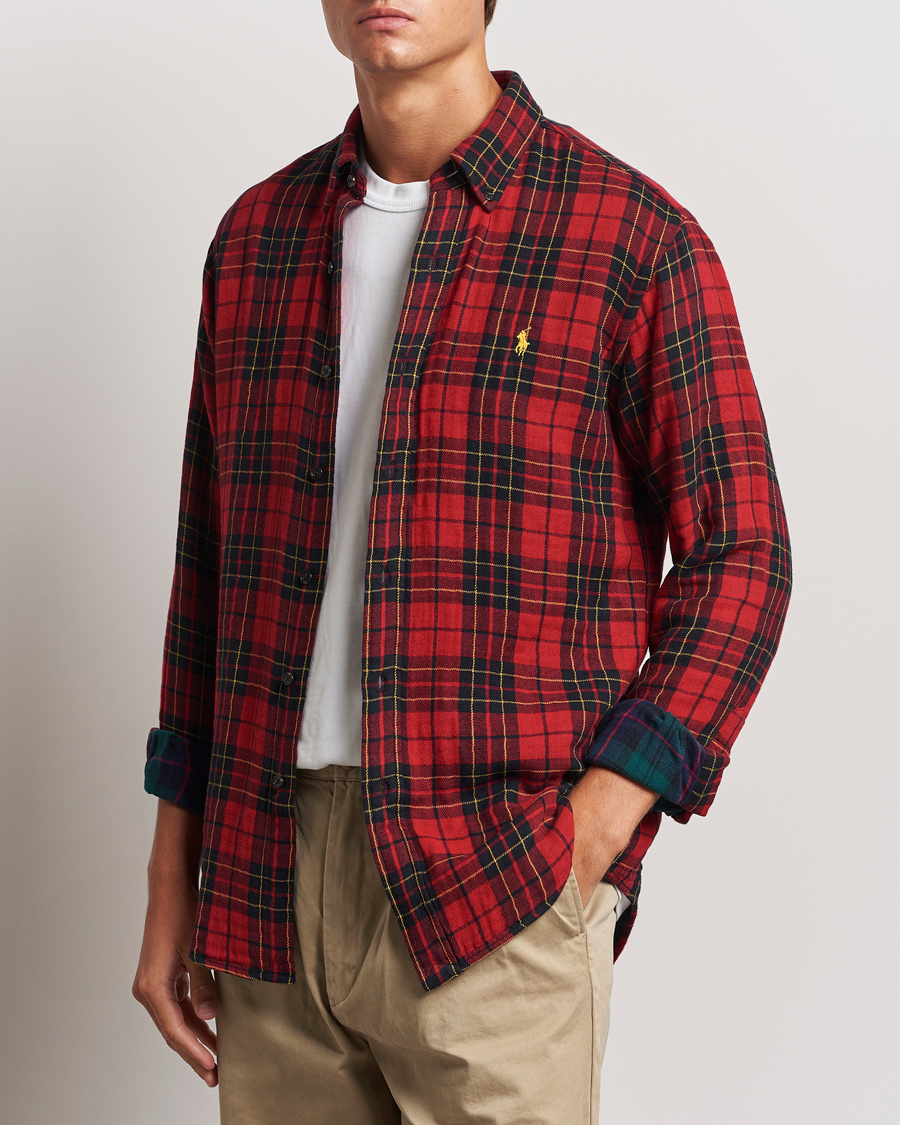 Uomini | Camicie | Polo Ralph Lauren | Custom Fit Double Faced Checked Shirt Red/Black