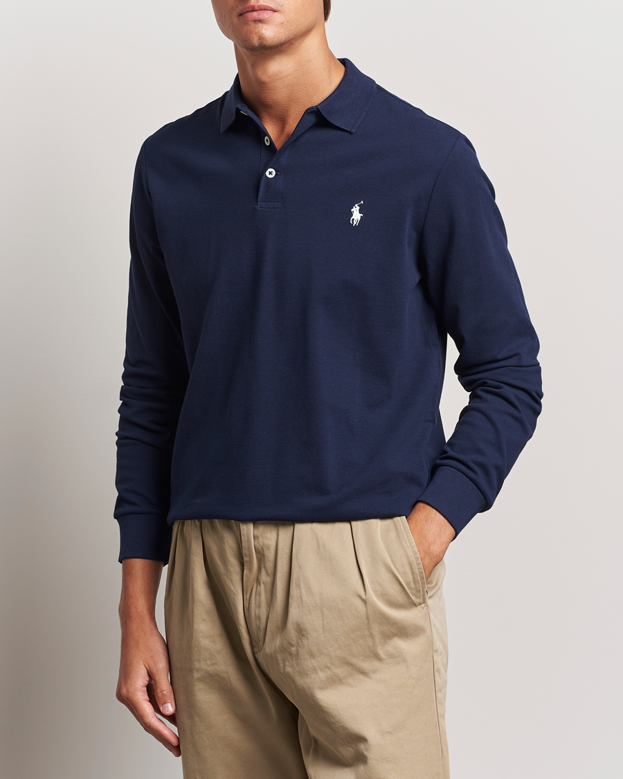 Uomini | Polo | Polo Ralph Lauren | Custom Slim Fit Long Sleeve Polo Refined Navy