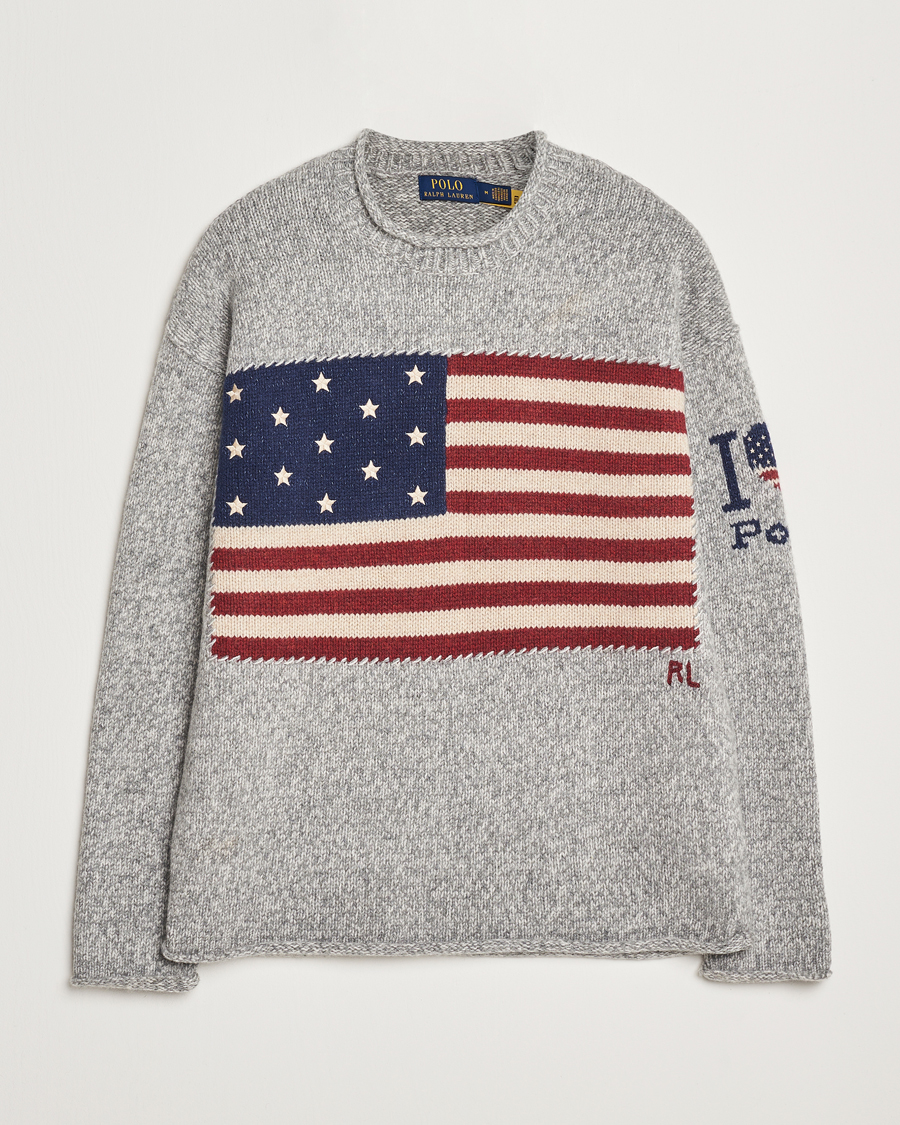 Uomini | Maglieria | Polo Ralph Lauren | Wool Flag Sweater Grey Combo