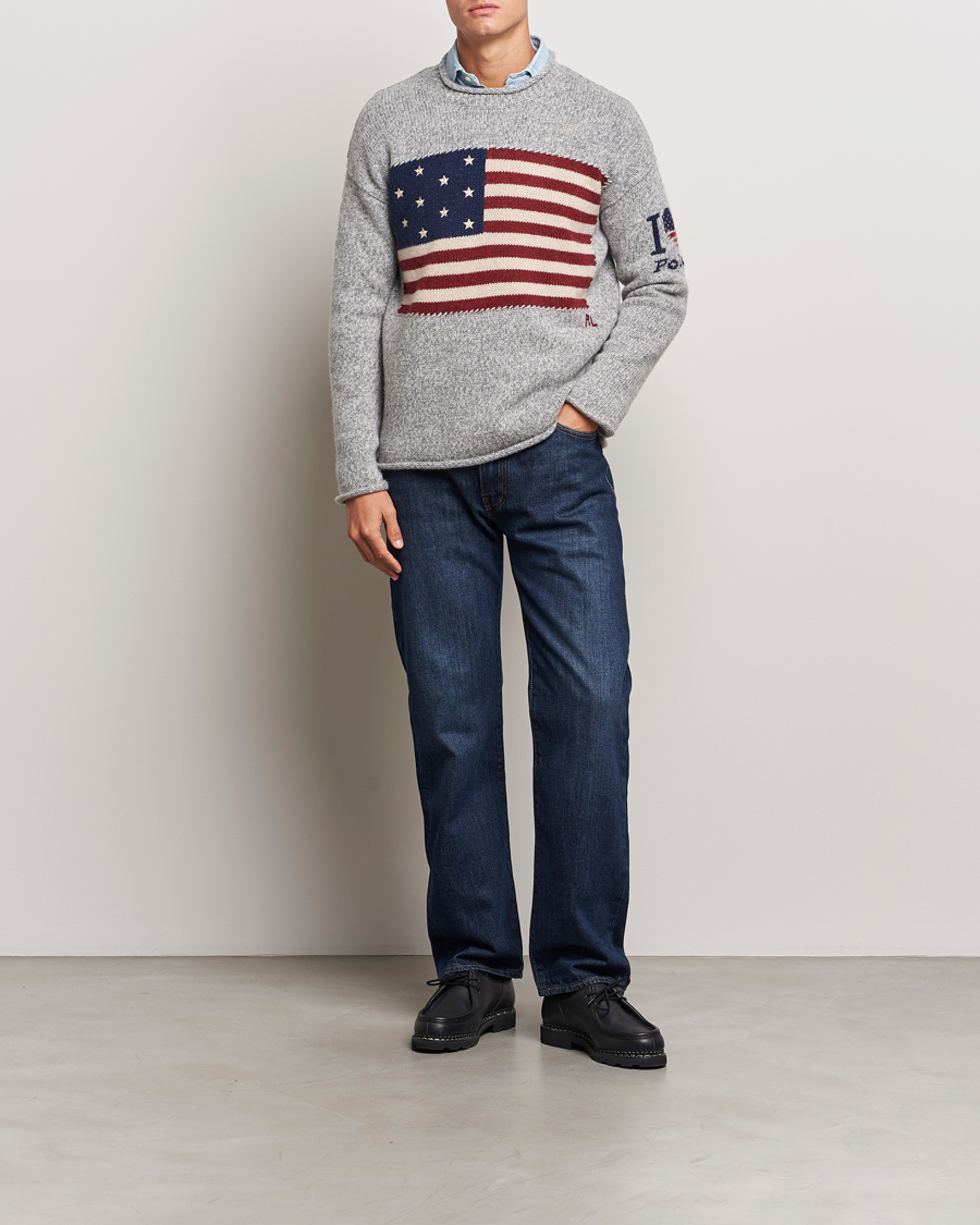 Uomini | Maglieria | Polo Ralph Lauren | Wool Flag Sweater Grey Combo