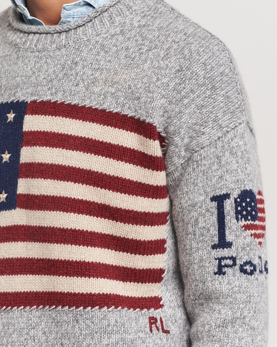 Uomini | Maglieria | Polo Ralph Lauren | Wool Flag Sweater Grey Combo