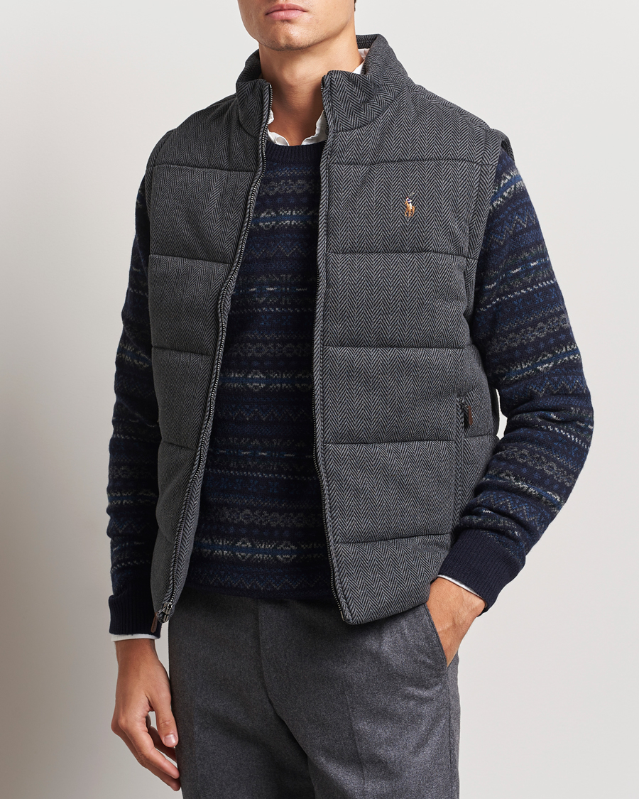 Uomini | Giacche | Polo Ralph Lauren | Quilted Vest Stadium Grey Heather Herringbone