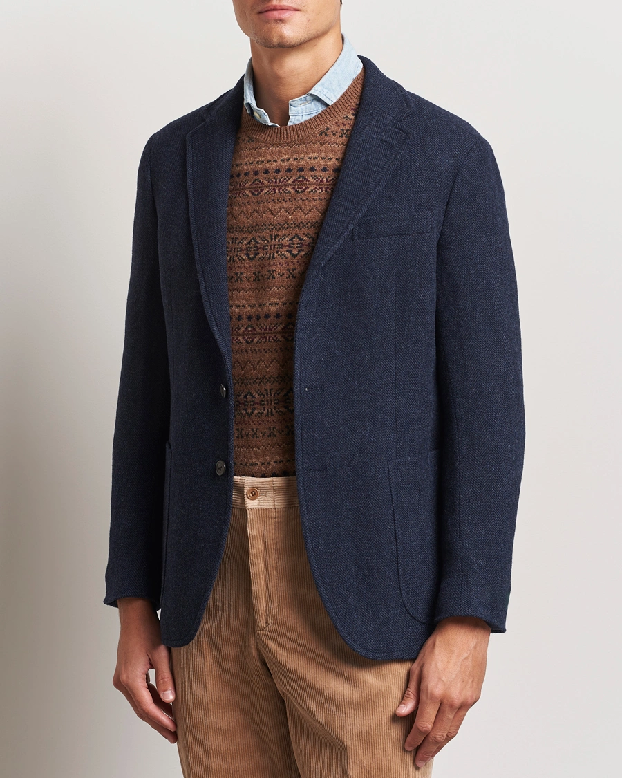 Uomini | Blazer in tweed | Polo Ralph Lauren | Broken Herringbone Sportcoat Navy Multi