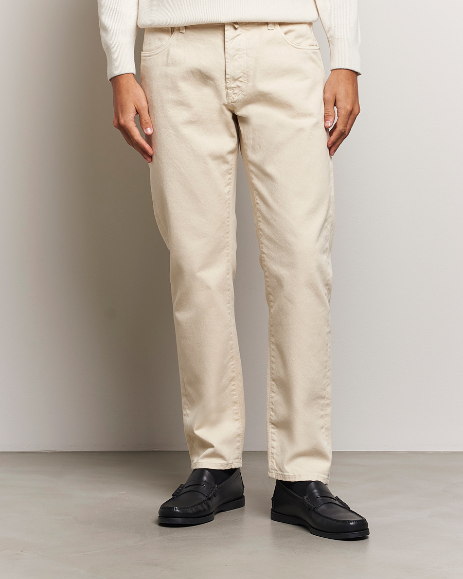 Uomini | Pantaloni | Incotex | 5-Pocket Bull Denim Pants Off White