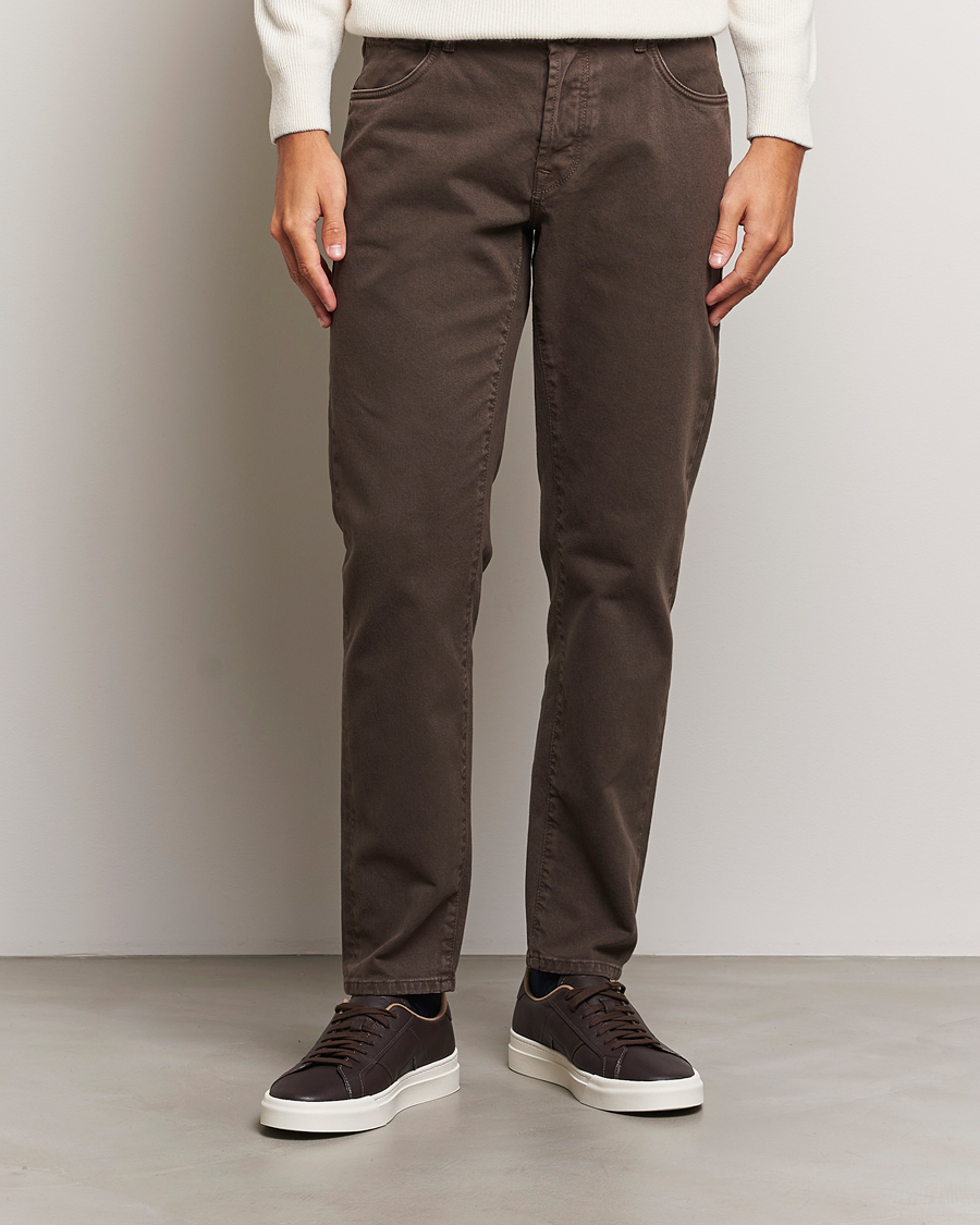 Uomini | Incotex | Incotex | 5-Pocket Bull Denim Pants Dark Brown