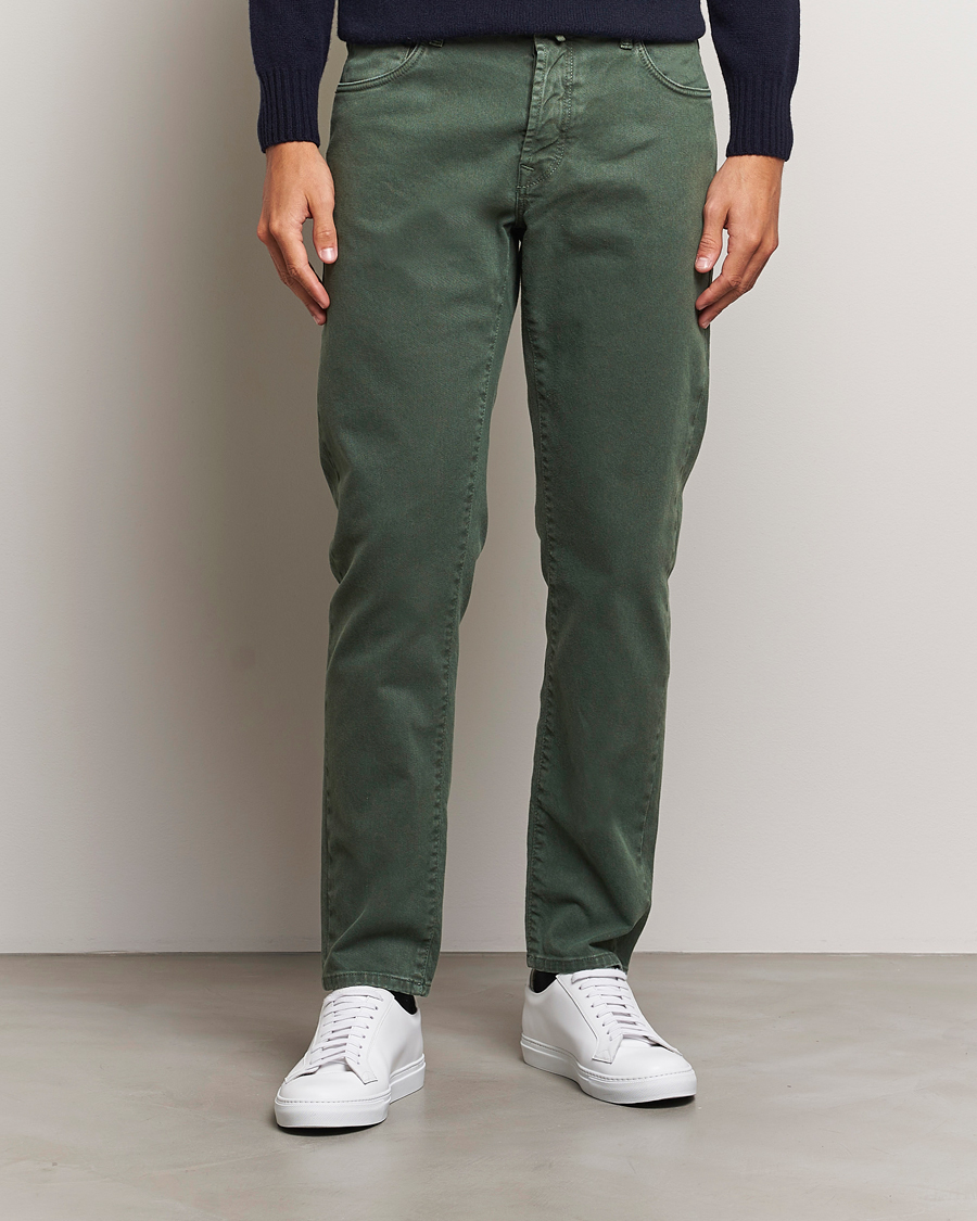 Uomini |  | Incotex | 5-Pocket Bull Denim Pants Dark Green