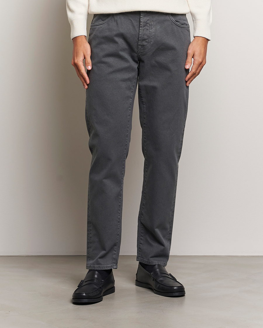 Uomini |  | Incotex | 5-Pocket Bull Denim Pants Dark Grey