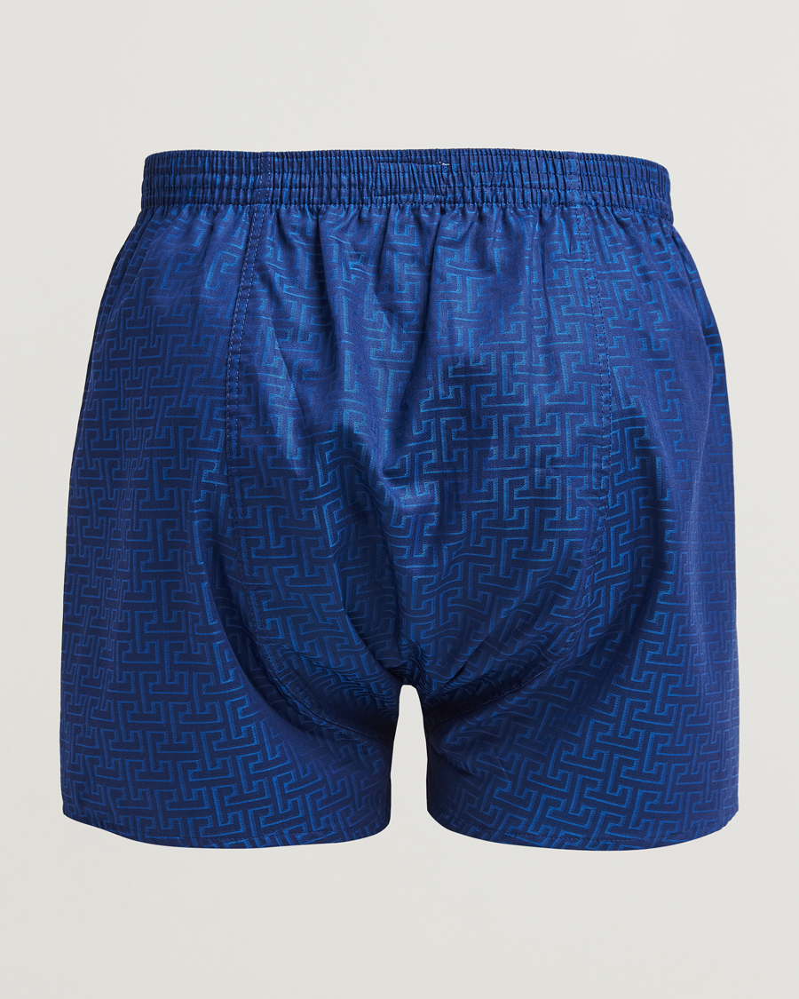 Uomini |  | Derek Rose | Classic Fit Woven Cotton Boxer Shorts Navy