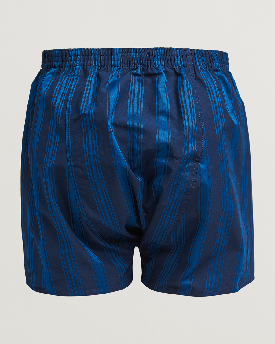 Uomini |  | Derek Rose | Classic Fit Woven Cotton Boxer Shorts Navy