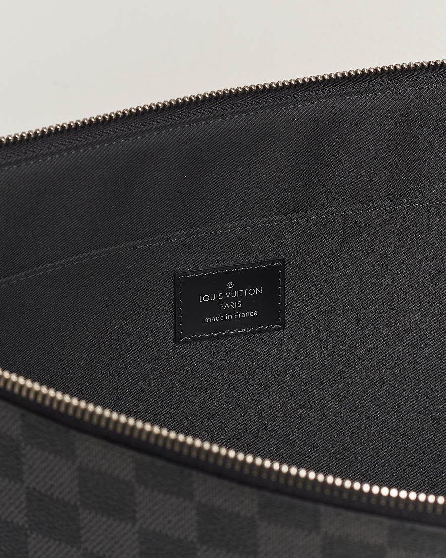 Uomini | Louis Vuitton Pre-Owned Poche Joule GM Clutch Bag Damier Graphite | Louis Vuitton Pre-Owned | Poche Joule GM Clutch Bag Damier Graphite