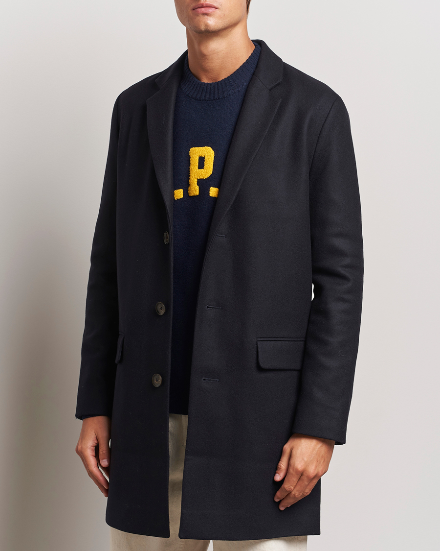 Uomini | Giacche primaverili | A.P.C. | Visconti Wool/Cashmere Coat Dark Blue