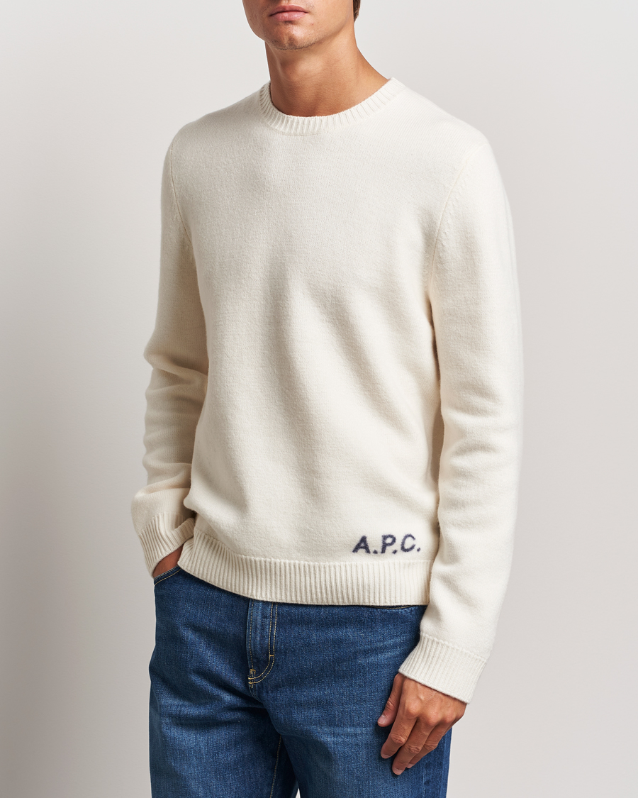 Uomini | Maglioni a maglia | A.P.C. | Edward Merino Wool Sweater Ecru