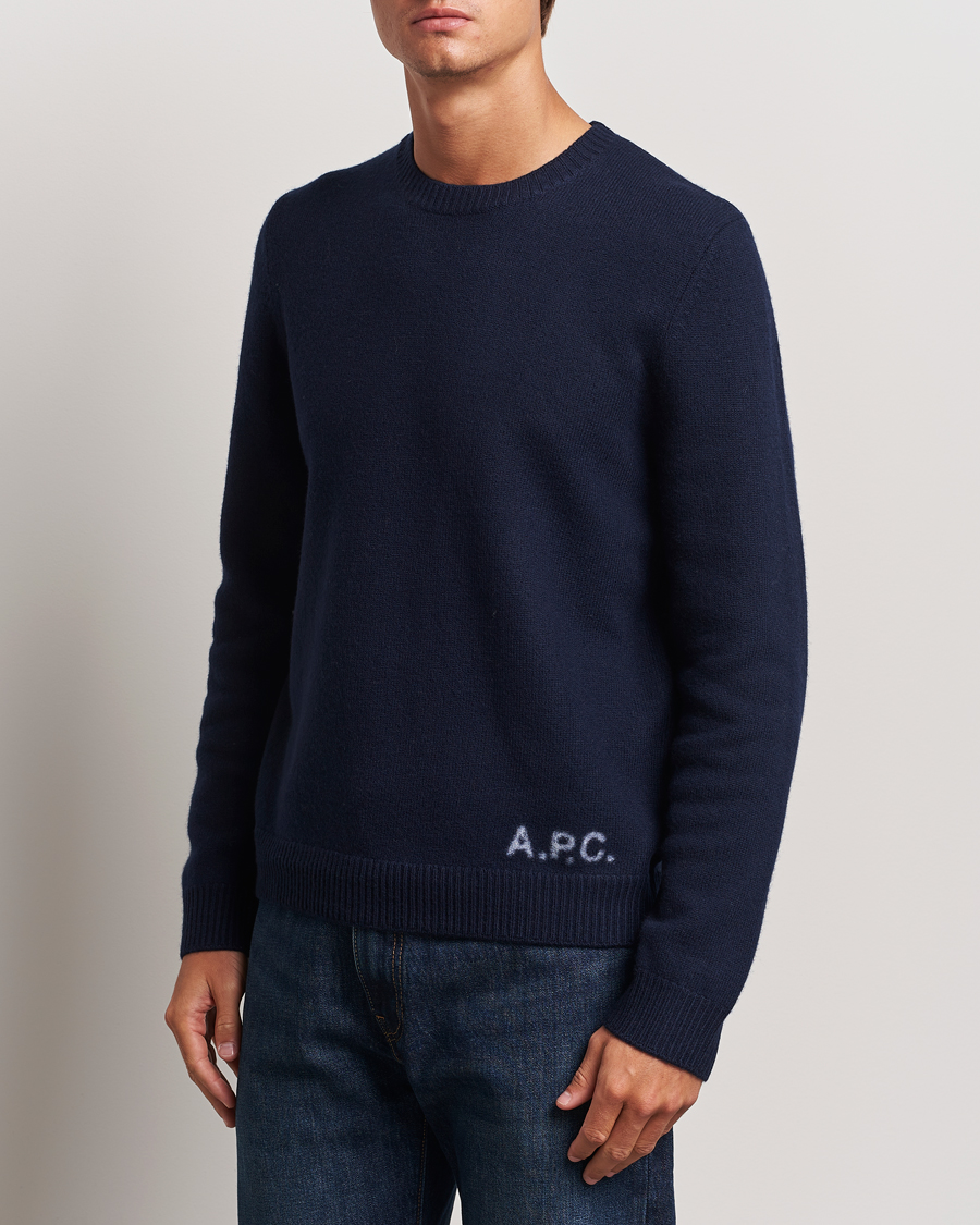 Uomini | Maglioni a maglia | A.P.C. | Edward Merino Wool Sweater Dark Navy