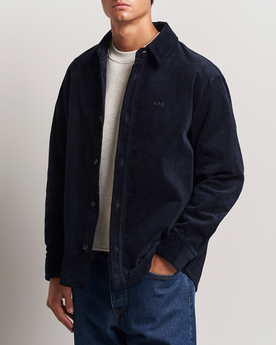 Uomini | Abbigliamento | A.P.C. | Bobby Corduroy Overshirt Dark Navy