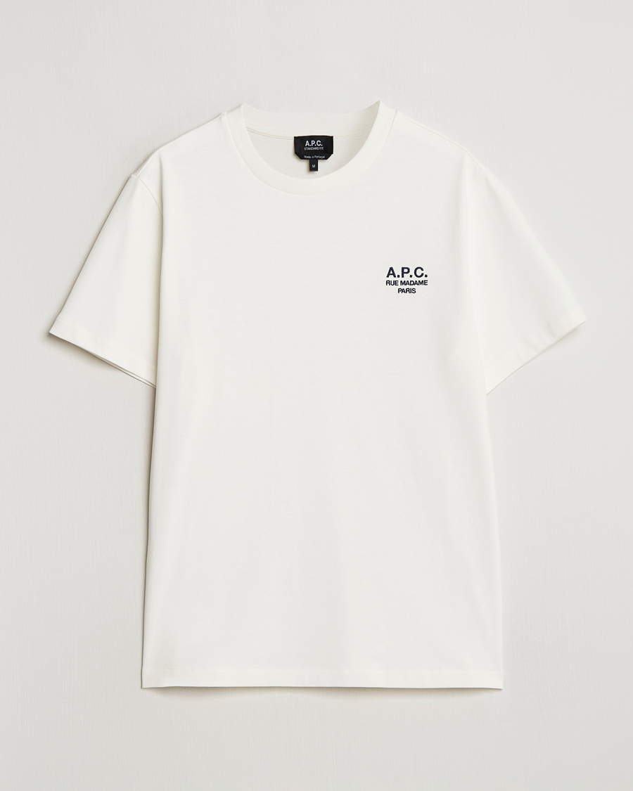 Uomini | T-shirt | A.P.C. | Rue Madame T-Shirt White/Dark Navy