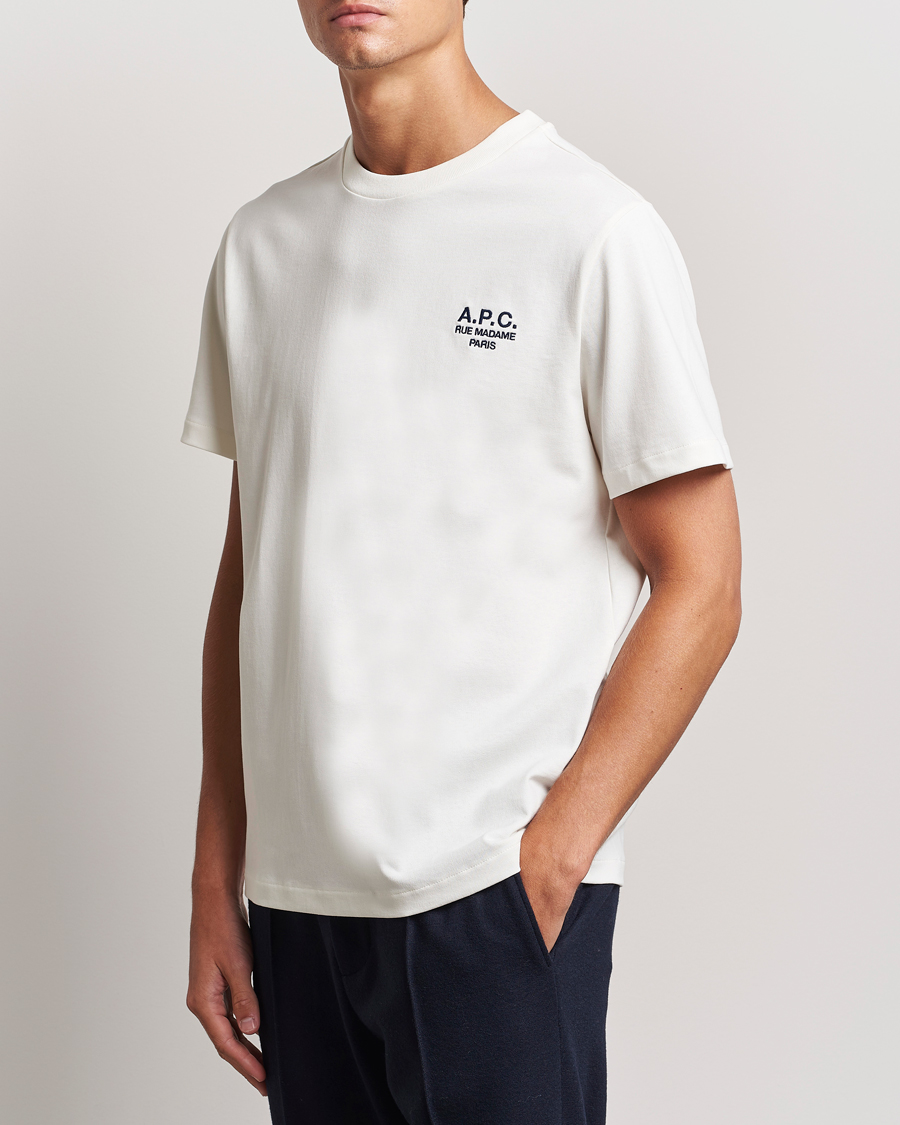 Uomini | T-shirt | A.P.C. | Rue Madame T-Shirt White/Dark Navy