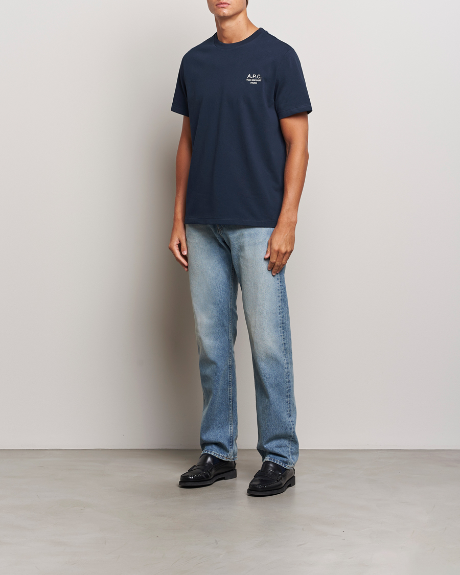 Uomini | T-shirt | A.P.C. | Rue Madame T-Shirt Dark Navy/Ecru
