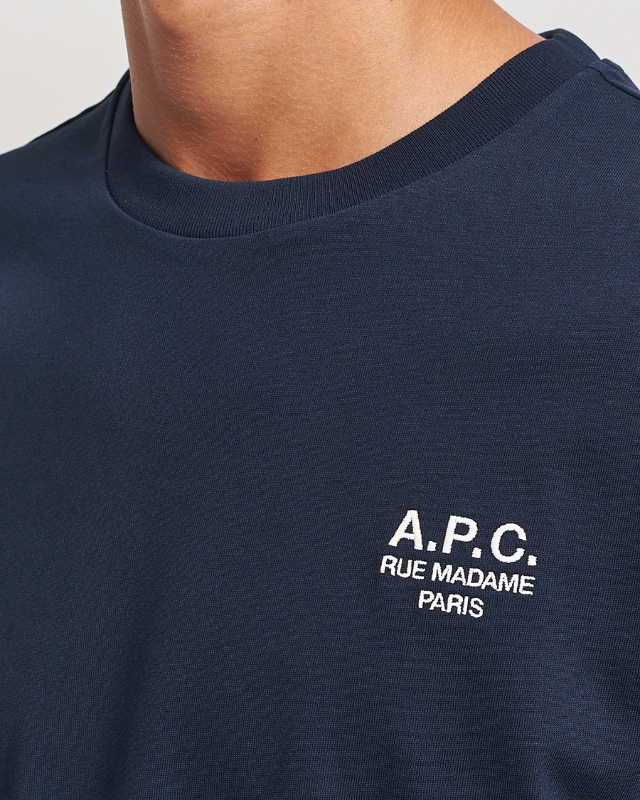 Uomini | T-shirt | A.P.C. | Rue Madame T-Shirt Dark Navy/Ecru