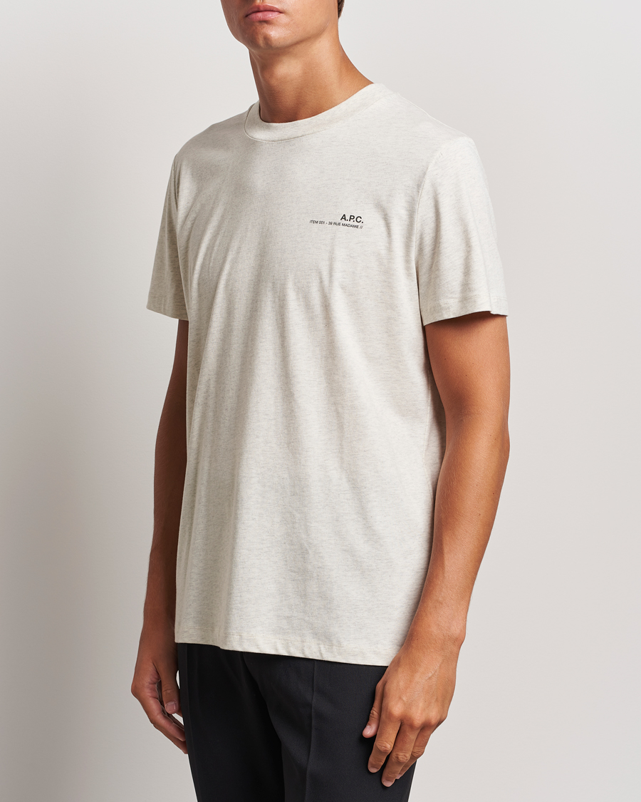 Uomini | T-shirt | A.P.C. | Item T-Shirt Ecru Chine