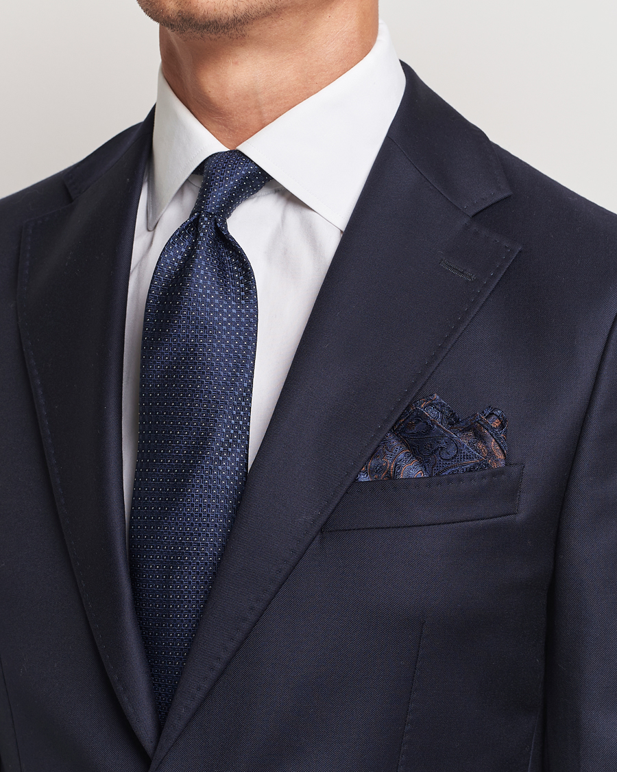 Uomini | Cravatte | Amanda Christensen | Box Set Silk 8 cm Tie And Pocket Square Navy