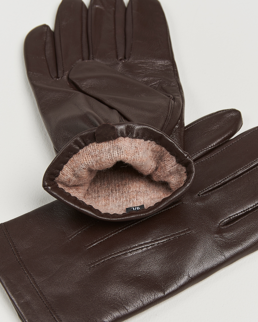 Uomini | Guanti | Amanda Christensen | Lined Leather Gloves Brown