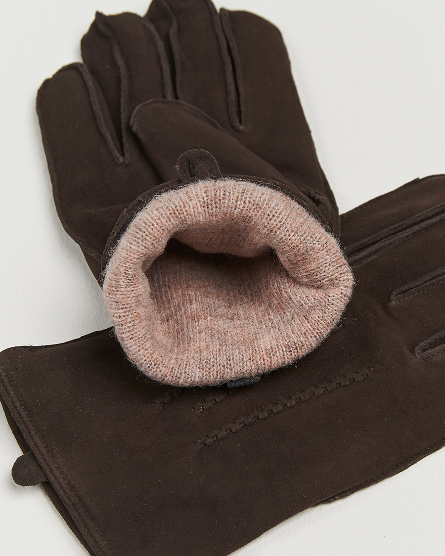 Uomini | Guanti | Amanda Christensen | Lined Suede Gloves Brown