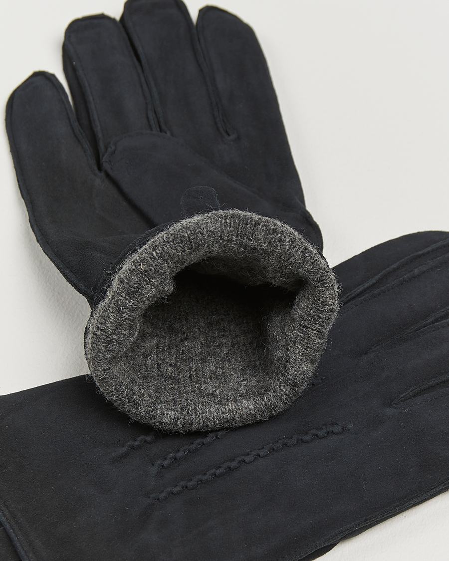 Uomini |  | Amanda Christensen | Lined Suede Gloves Black