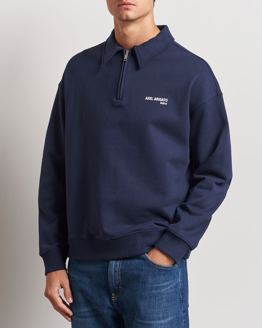 Uomini |  | Axel Arigato | Remi Half Zip Sweater Navy