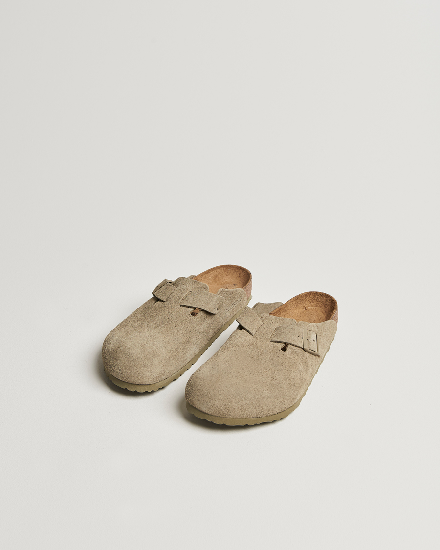 Uomini | Sandali & Diapositive | BIRKENSTOCK | Boston Classic Footbed Faded Khaki Suede